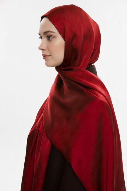 Mizalle & YAQA Özel Saten Dokulu Kırmızı Şal - Mizalle (1)