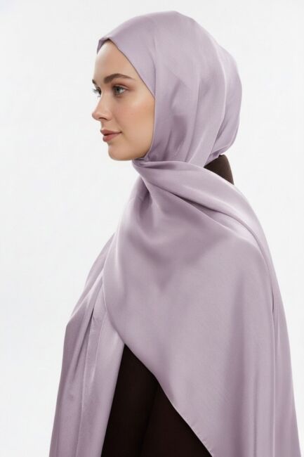 Mizalle & YAQA Özel Saten Dokulu Lavanta Rengi Şal - Mizalle (1)