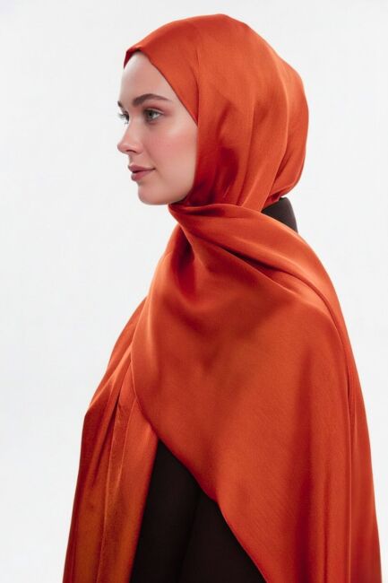 Mizalle & YAQA Özel Saten Dokulu Nar Çiçeği Şal - Mizalle (1)