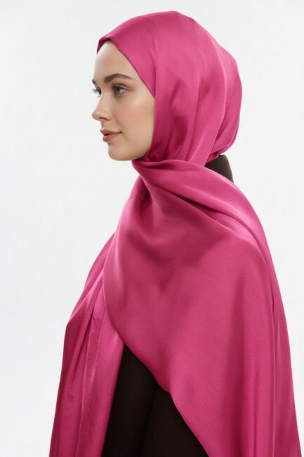 Mizalle & YAQA Özel Saten Dokulu Pembe Şal - Mizalle (1)
