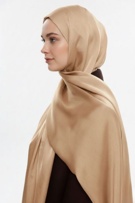 Mizalle & YAQA Özel Saten Dokulu Somon Rengi Şal - Mizalle (1)