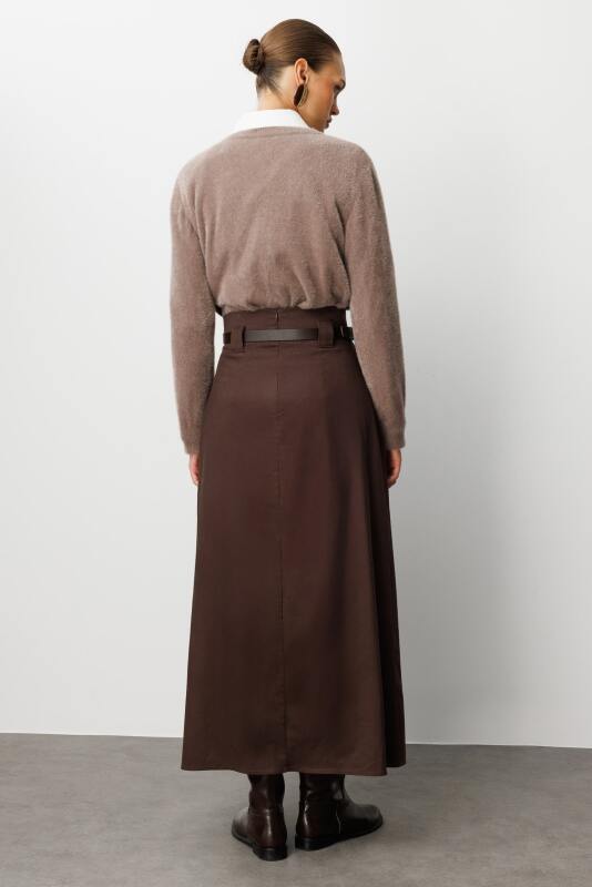 Mizalle Yuvarlak Yaka Oversize Yumuşak Dokulu Vizon Rengi Triko Kazak · 5