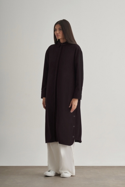 Mizallle Çıtçıtlı Uzun Yazlık Siyah Tunik - Mizalle (1)