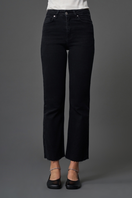 Mizalle Dar Kesim Straight Fit Antrasit Denim Pantolon - Mizalle