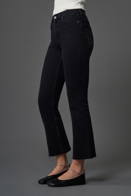 Mizalle Dar Kesim Straight Fit Antrasit Denim Pantolon - Mizalle (1)