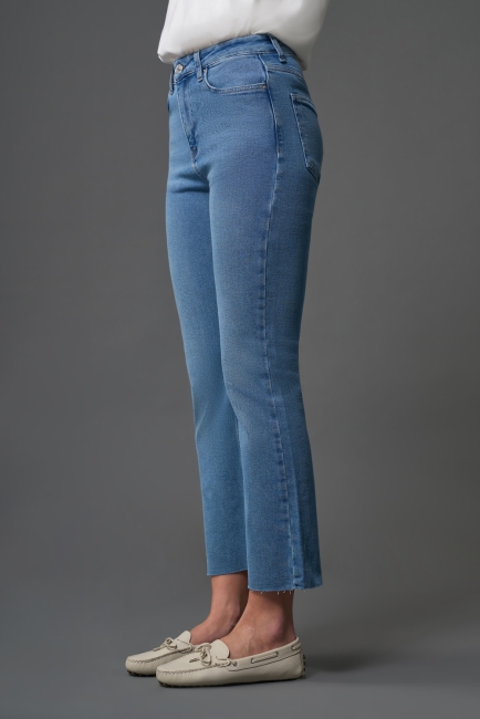 Mom Fit Rahat Bebe Mavi Denim Pantolon - Mizalle (1)