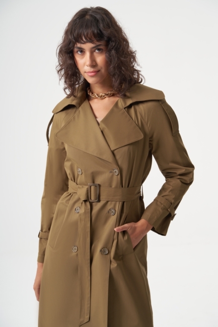 MZL Haki Pamuk Karışımlı Klasik Mac Trençkot - MZL (1)