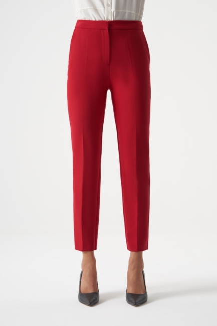 MZL Kırmızı Dar Paça Cepli Klasik Kumaş Pantolon - MZL (1)