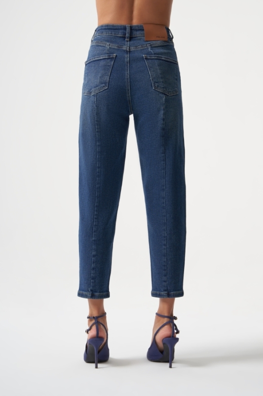 MZL Lacivert Dar Kesim Bilek Boyu Denim Pantolon · 4