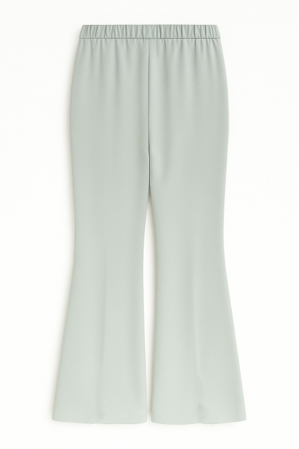 Mizalle Paçası Yırtmaçlı Açık Mavi Krep Pantolon - Mizalle (1)