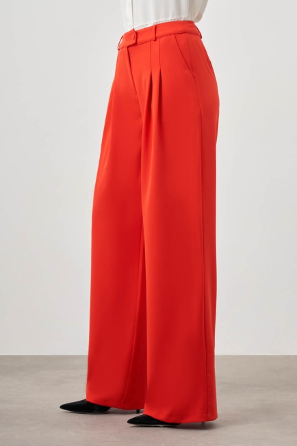 Pileli Double Nar Çiçeği Pantolon - Mizalle (1)