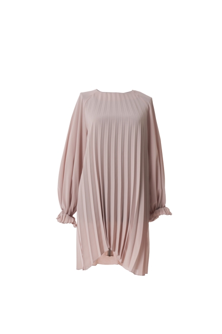 Reglan Kollu Pliseli Vizon Tunik - Mizalle (1)
