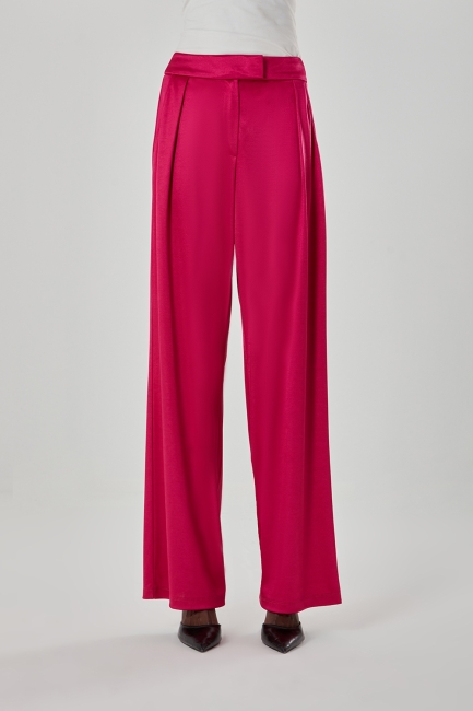 Mizalle Saten Dökümlü Fuşya Pantolon - Mizalle (1)