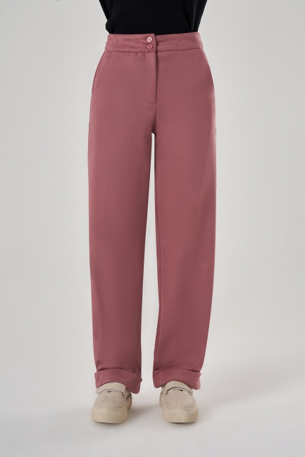 Mizalle Süet Dokulu Siyah Rahat Pantolon - Mizalle (1)