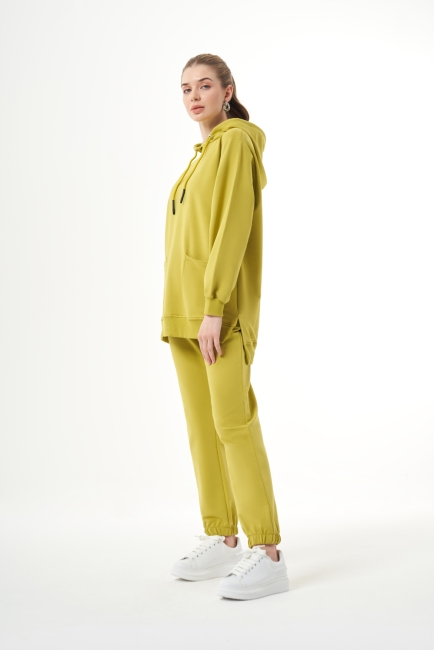 Mizalle Kapüşonlu Torba Cepli Yeşil Sweatshirt - Mizalle (1)