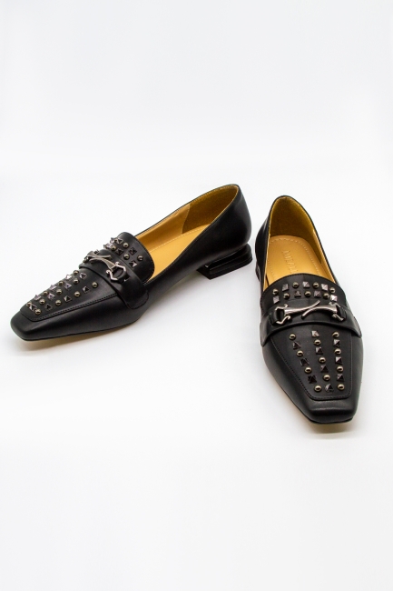 Mizalle Troklu Siyah Deri Loafer Ayakkabı - Mizalle (1)