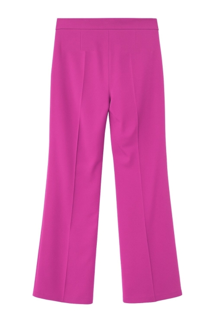 Mizalle Ütü İzli Geniş Paça Fuşya Krep Pantolon - Mizalle (1)