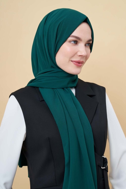 Mizalle Zümrüt Yeşili Medine İpeği Şal - Mizalle